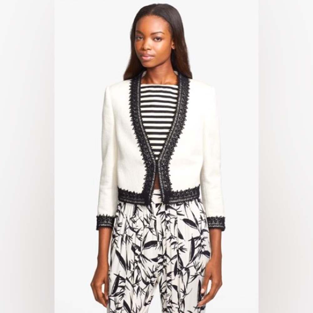 Alice + Olivia White and Black Blazer